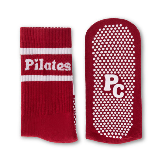 Cherry Red Pilates Crew With With Rubber Grip 3